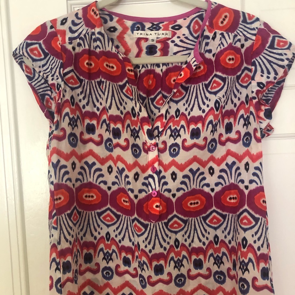 Trina Turk short sleeve blouse